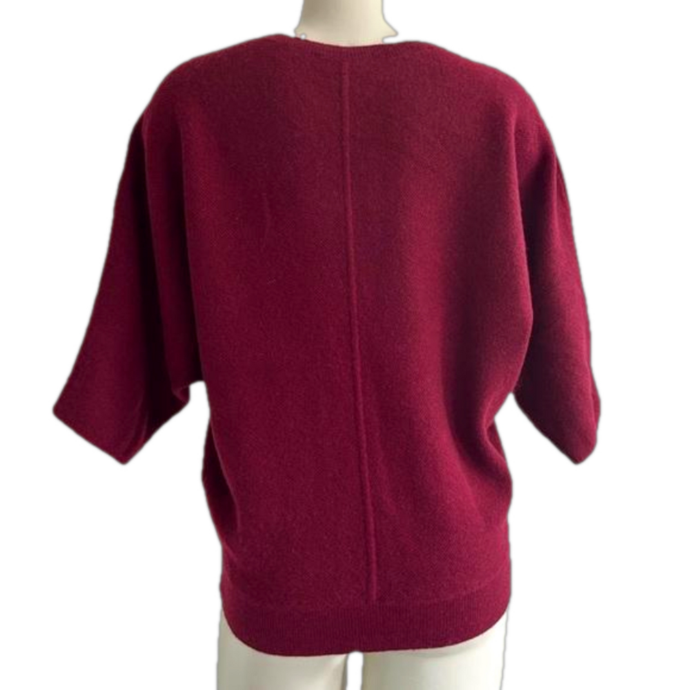 R | Label Wool/ cashmere blend burgundy sweater XS oversized. as is (hole)